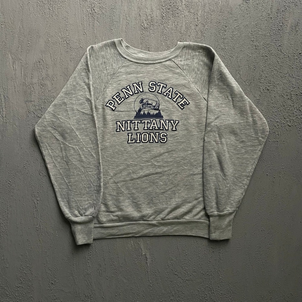 Vintage Penn State‎ Nittany Lions Sweatshirt Mens Large Grey 80s Signal